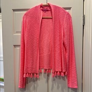 Lilly Pulitzer Faretta Coral Tassel Cardigan